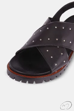 Mujer MICUIR Sandalias Planas-Angie Negro 2Cm