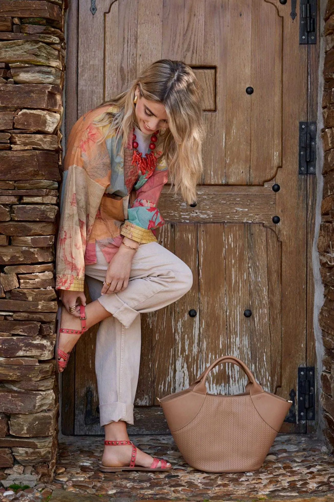 Mujer MICUIR Sandalias Planas-Arcila Coral