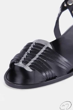 Mujer MICUIR Sandalias Planas-Arcila Negra