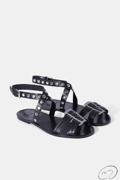Mujer MICUIR Sandalias Planas-Arcila Negra