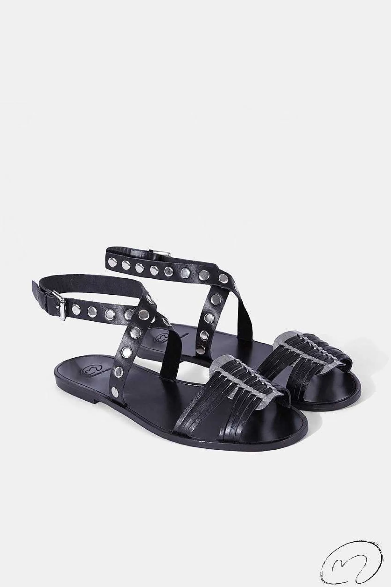 Mujer MICUIR Sandalias Planas-Arcila Negra