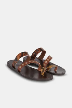 Mujer MICUIR Sandalias Planas-Atenas Marron 1,5Cm