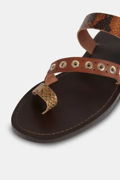 Mujer MICUIR Sandalias Planas-Atenas Marron 1,5Cm