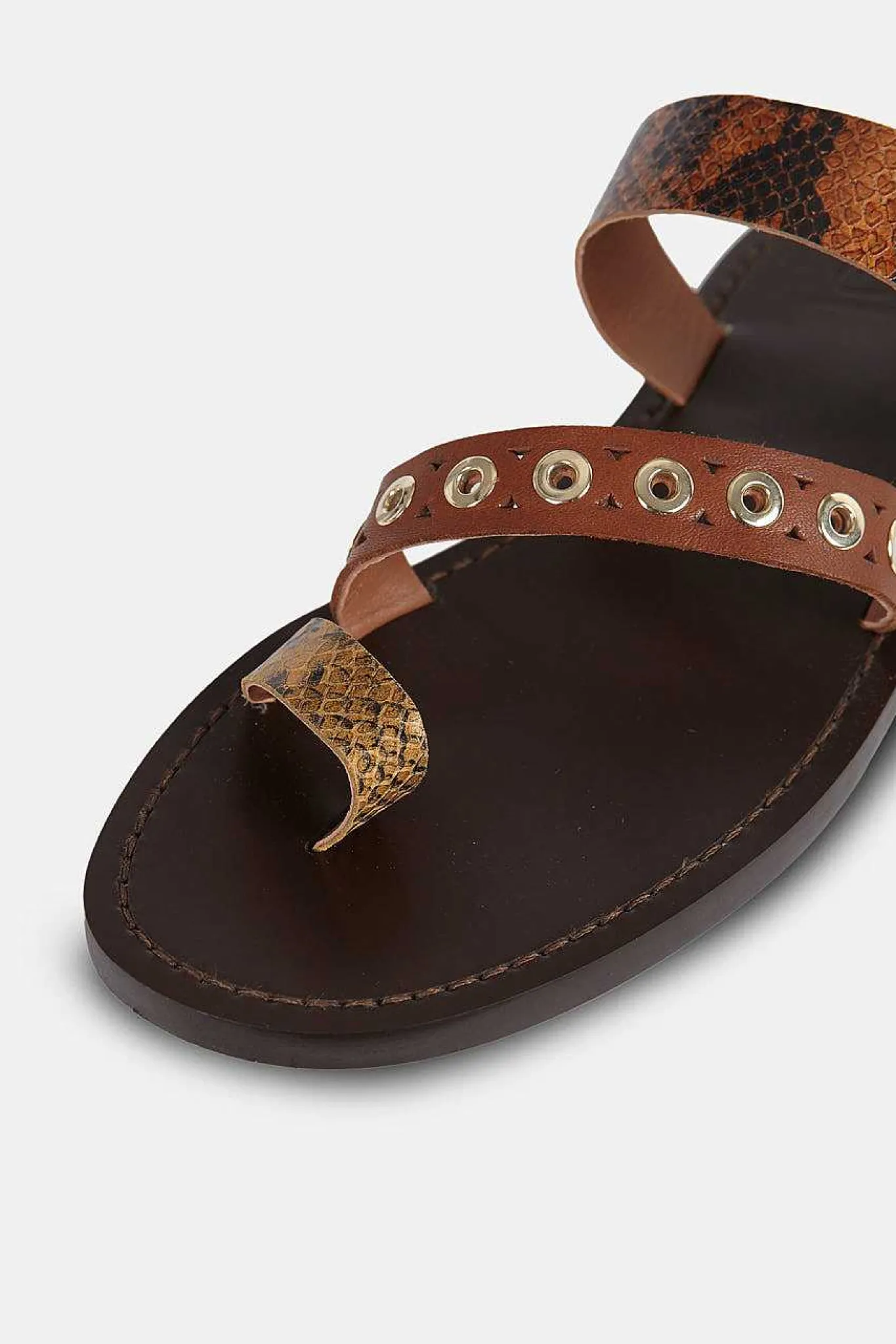 Mujer MICUIR Sandalias Planas-Atenas Marron 1,5Cm