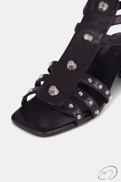 Mujer MICUIR Sandalias Tacón Midi-Belen Negro 4Cm