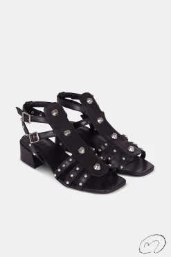 Mujer MICUIR Sandalias Tacón Midi-Belen Negro 4Cm