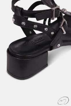 Mujer MICUIR Sandalias Tacón Midi-Belen Negro 4Cm