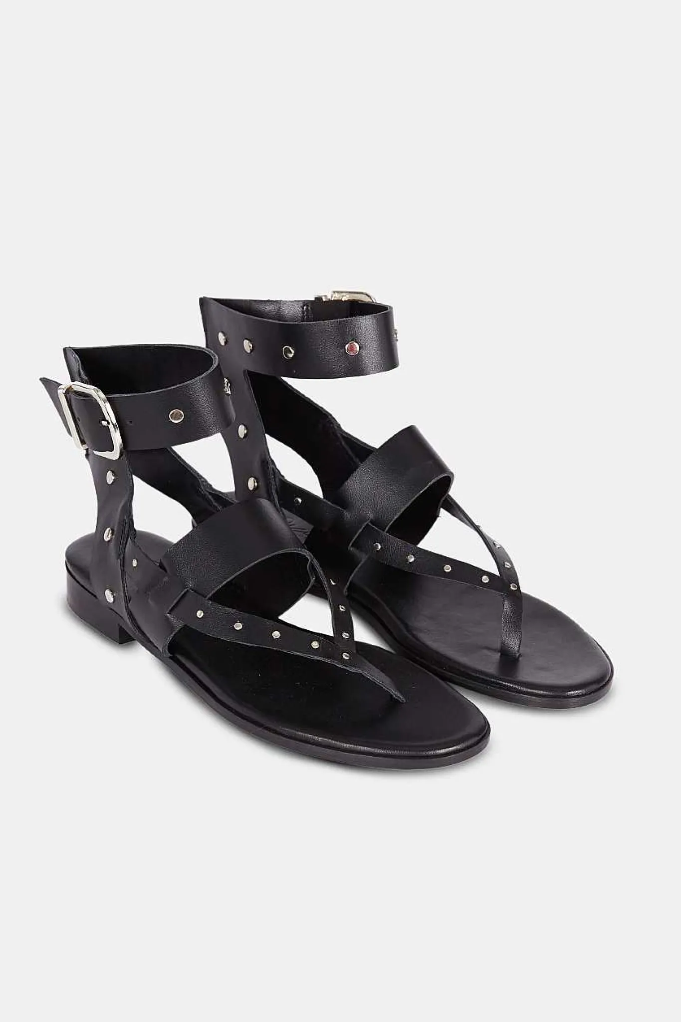 Mujer MICUIR Sandalias Planas-Biarritz Negro 2Cm