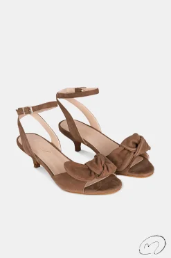 Mujer MICUIR Sandalias Tacón Midi-Blair Ante Beige 5Cm