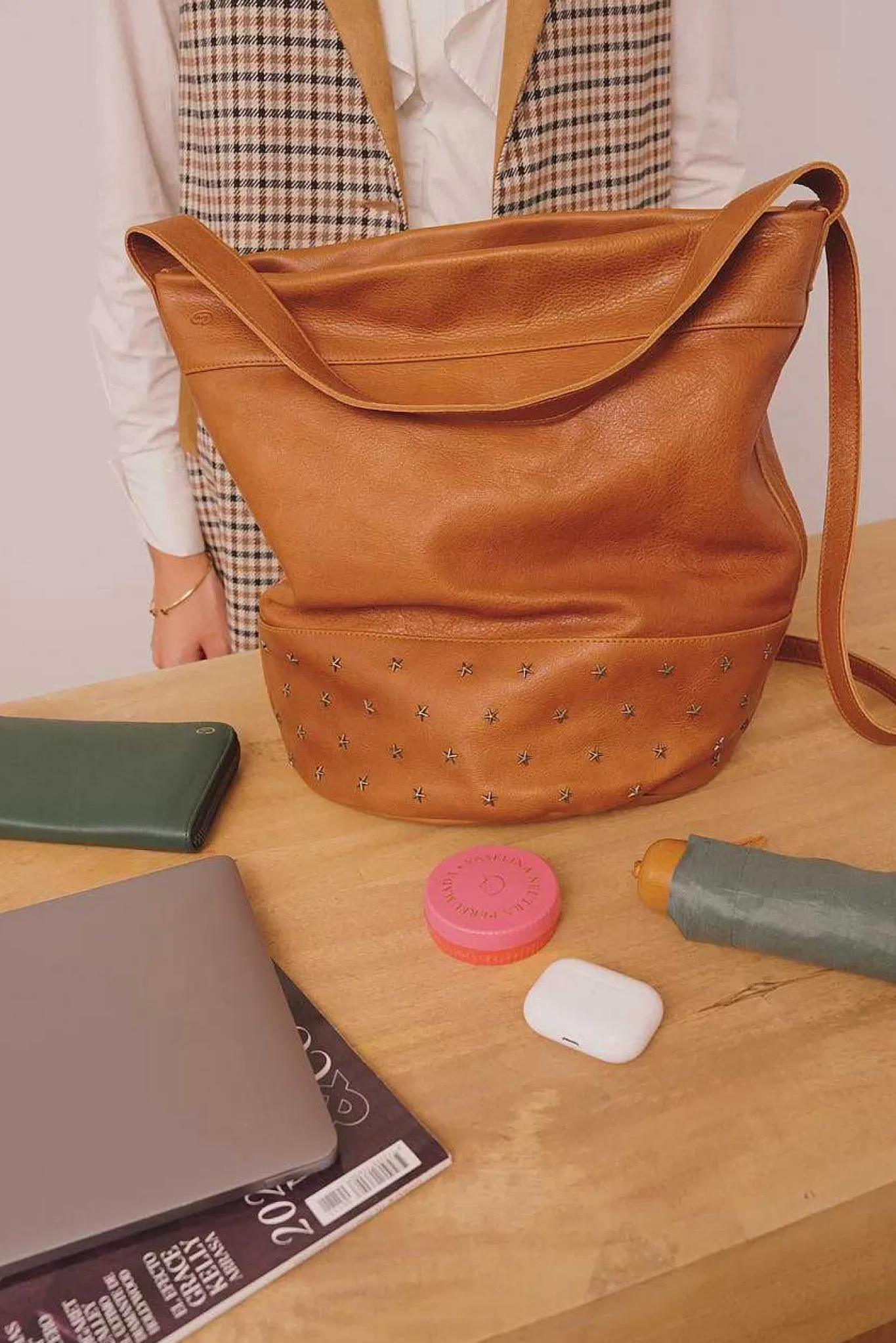 Mujer MICUIR Bolsos Icónicos-Bolso Bucket Cuero