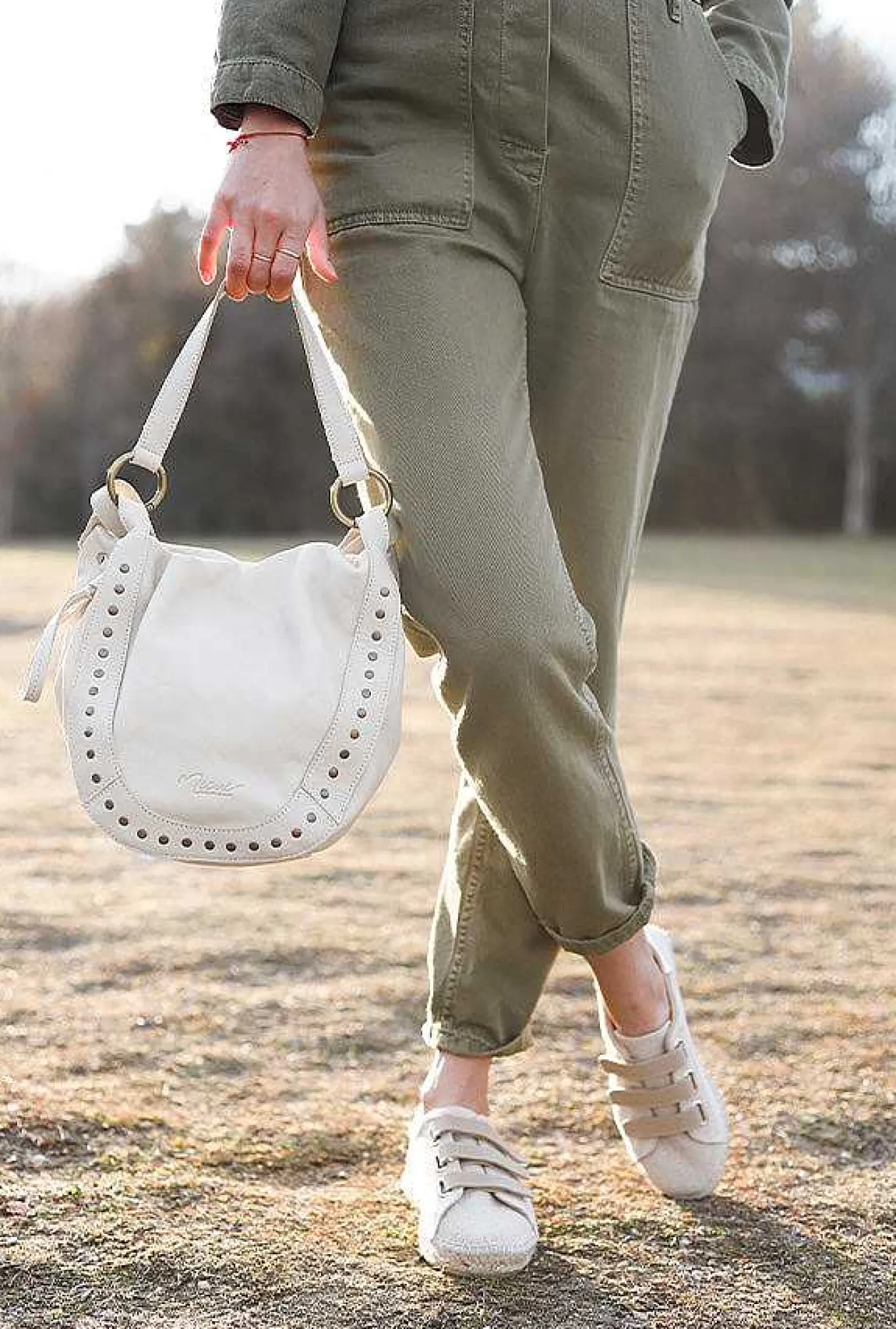 Mujer MICUIR Bolsos Icónicos-Bolso Hobbo Crema