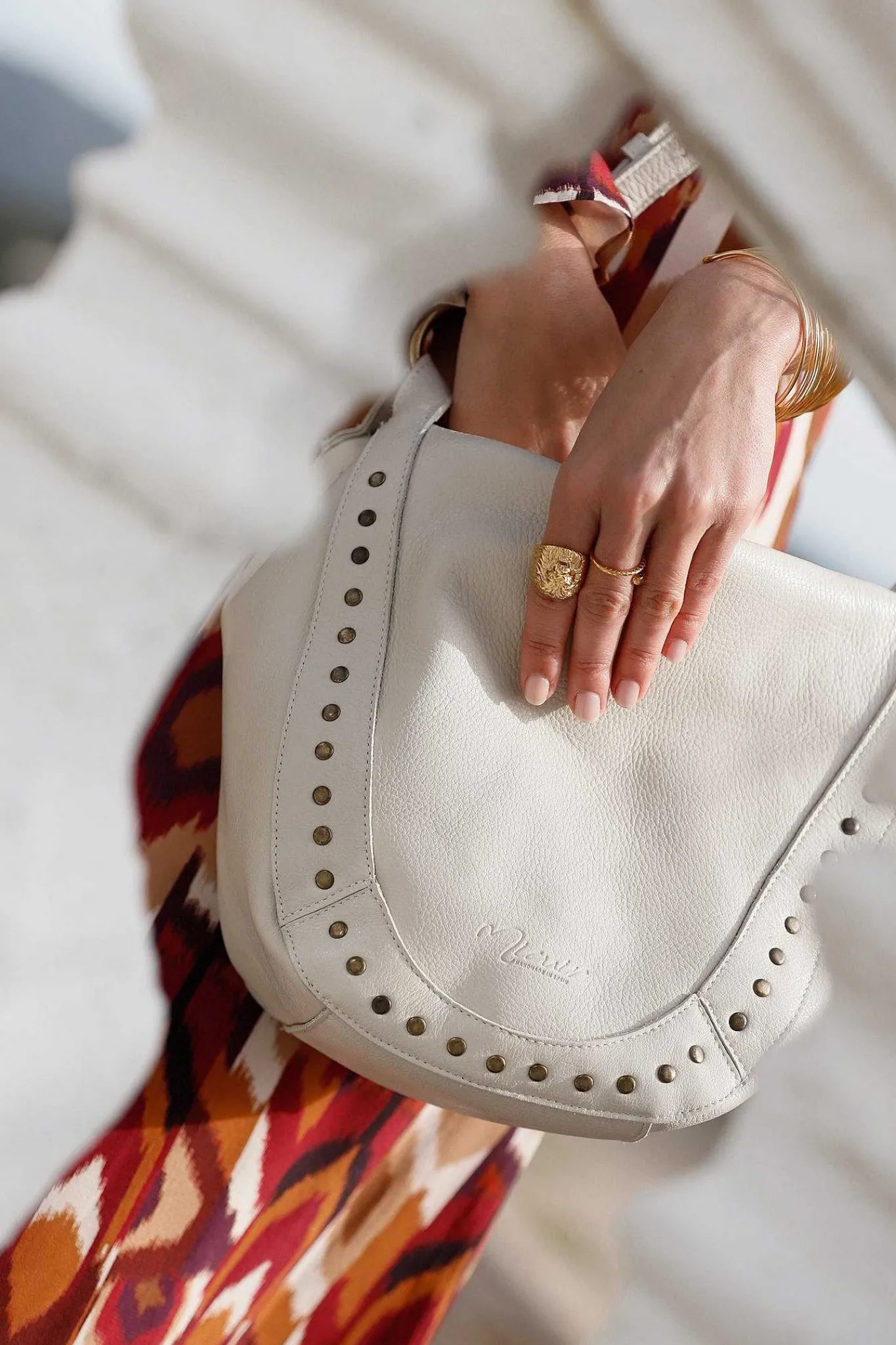 Mujer MICUIR Bolsos Icónicos-Bolso Hobbo Crema