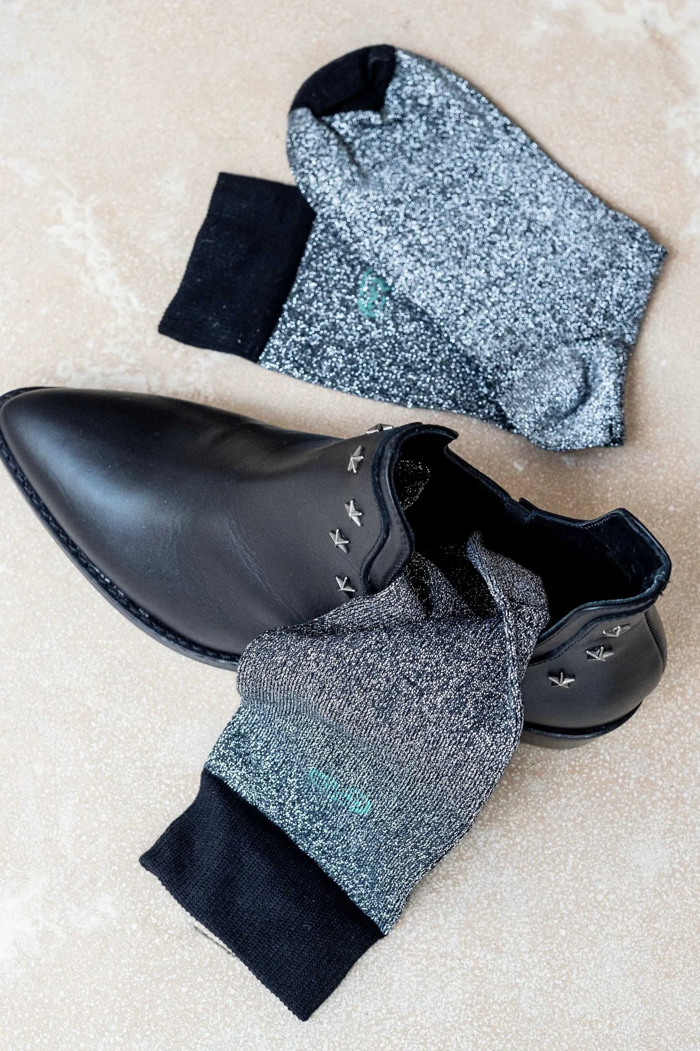Mujer MICUIR Calcetines-Calcetines Glitter Negro
