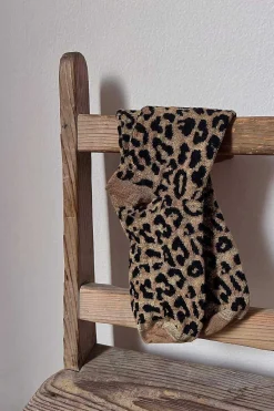 Mujer MICUIR Calcetines-Calcetines Leopardo Glitter Dorado Y Negro