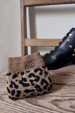 Mujer MICUIR Calcetines-Calcetines Leopardo Glitter Dorado Y Negro