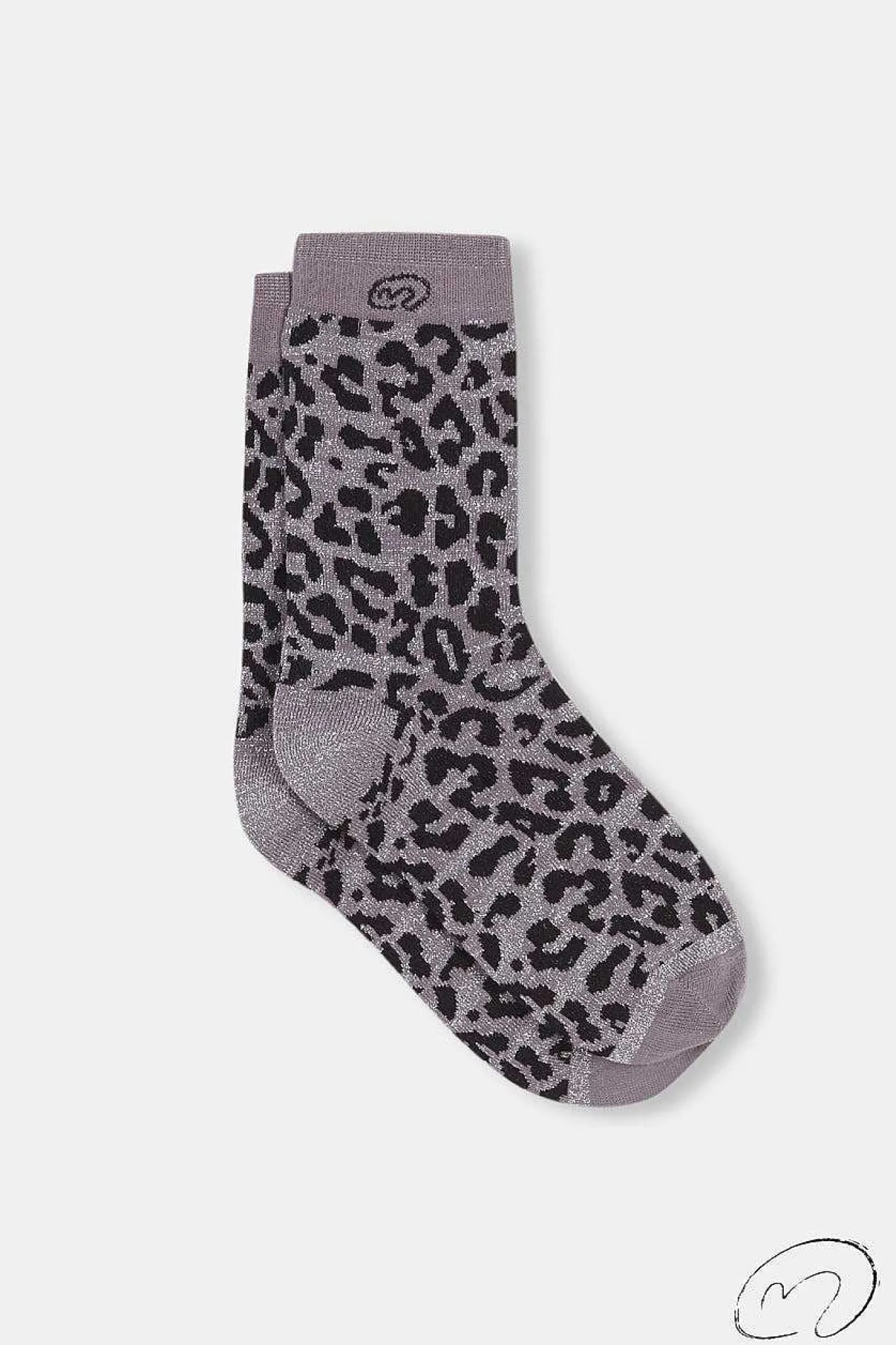 Mujer MICUIR Calcetines-Calcetines Leopardo Glitter Gris Y Negro
