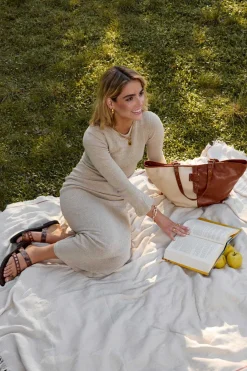 Mujer MICUIR Bolsos Grandes-Capazo Bicolor Crema Y Cuero