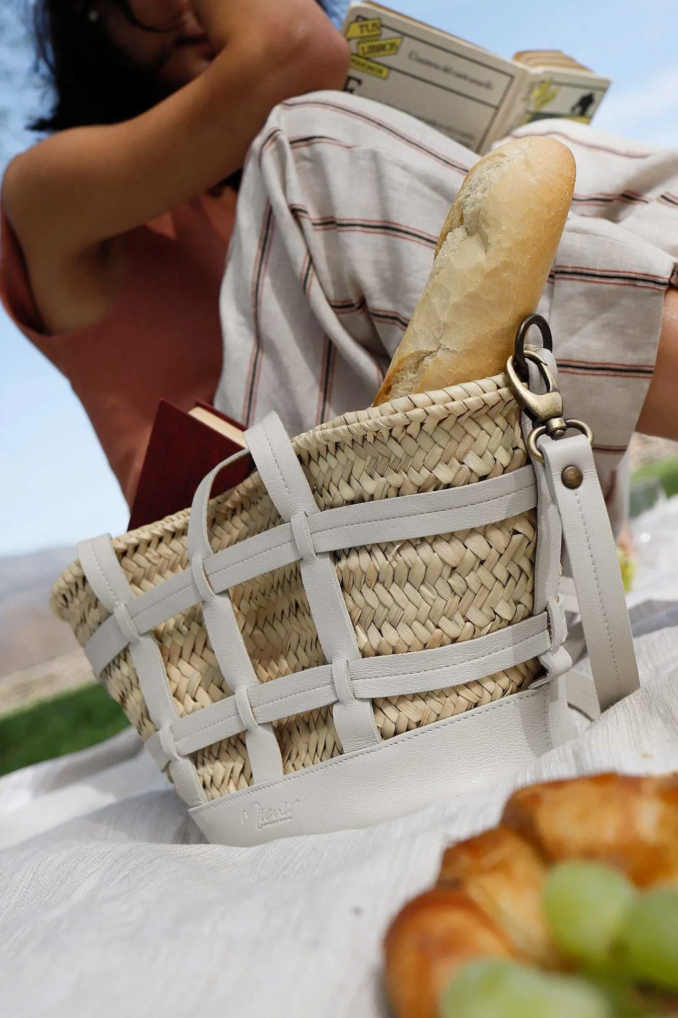 Mujer MICUIR Bolsos Medianos-Capazo Formentera Pequeno Crema