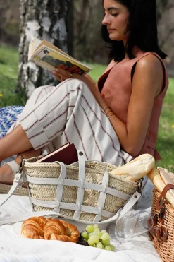Mujer MICUIR Bolsos Medianos-Capazo Formentera Pequeno Crema