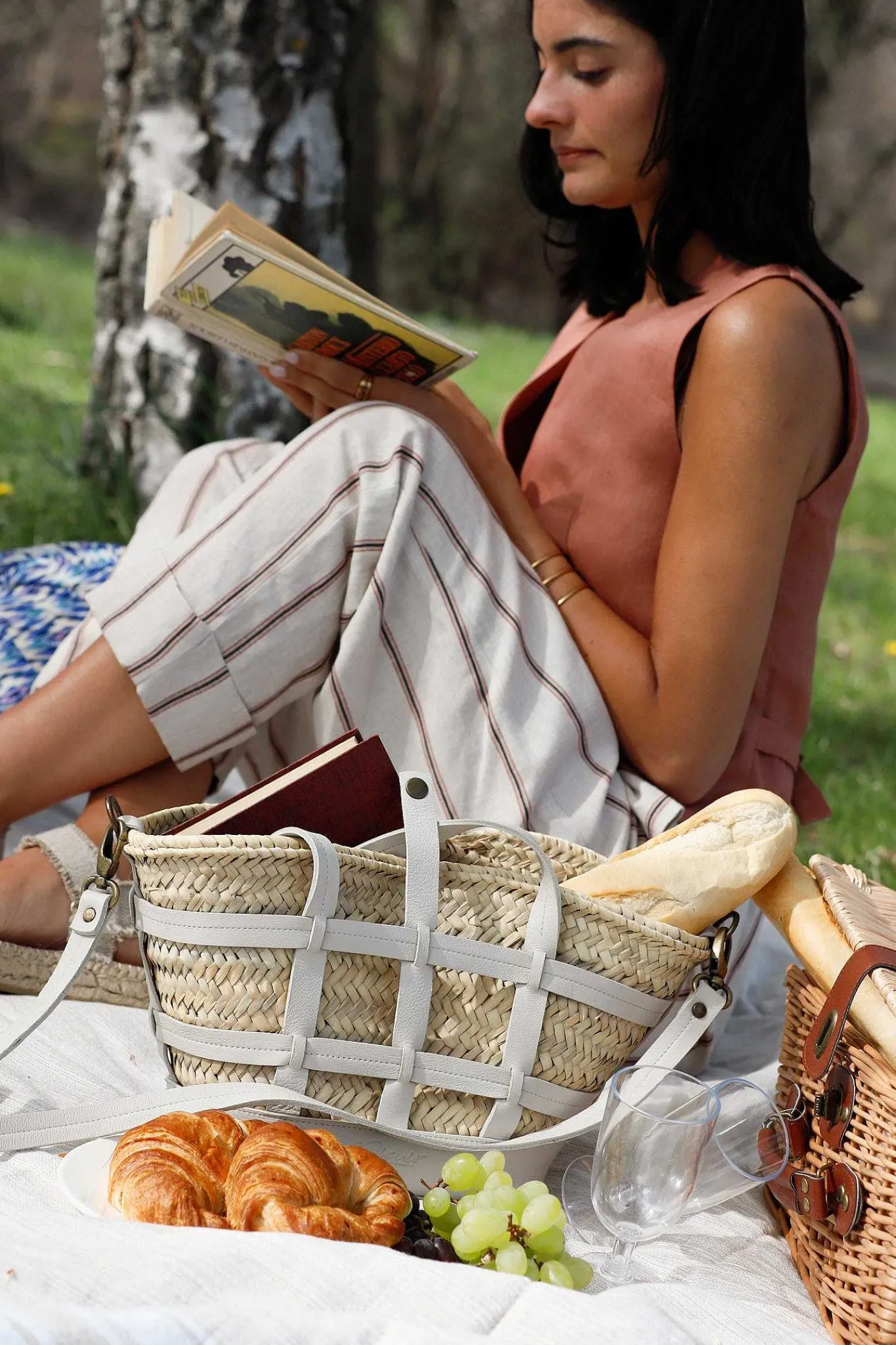 Mujer MICUIR Bolsos Medianos-Capazo Formentera Pequeno Crema