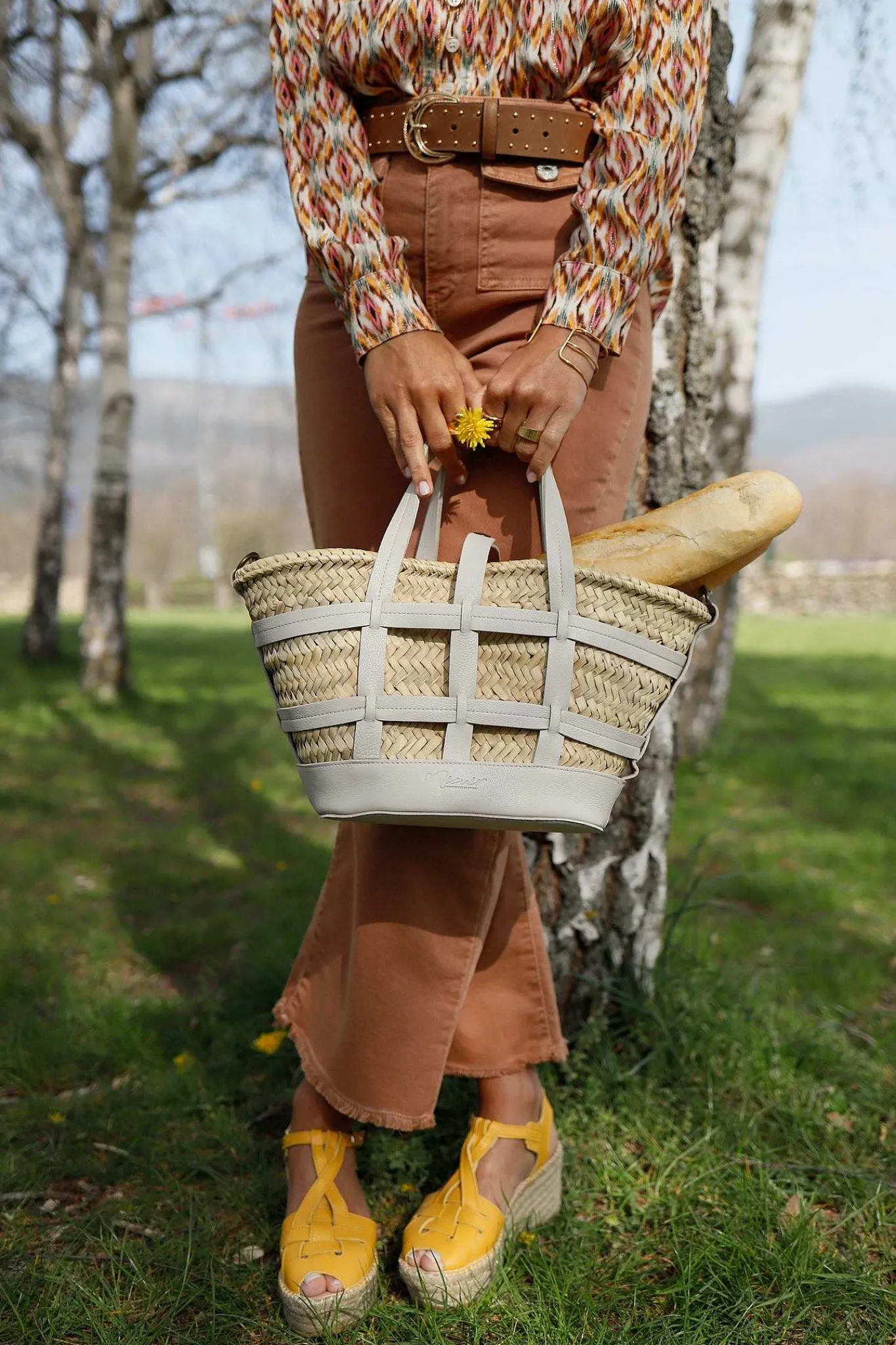 Mujer MICUIR Bolsos Medianos-Capazo Formentera Pequeno Crema
