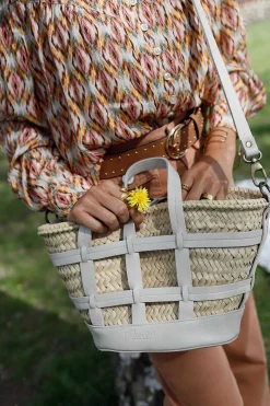 Mujer MICUIR Bolsos Medianos-Capazo Formentera Pequeno Crema