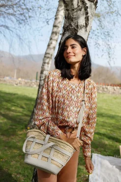 Mujer MICUIR Bolsos Medianos-Capazo Formentera Pequeno Crema