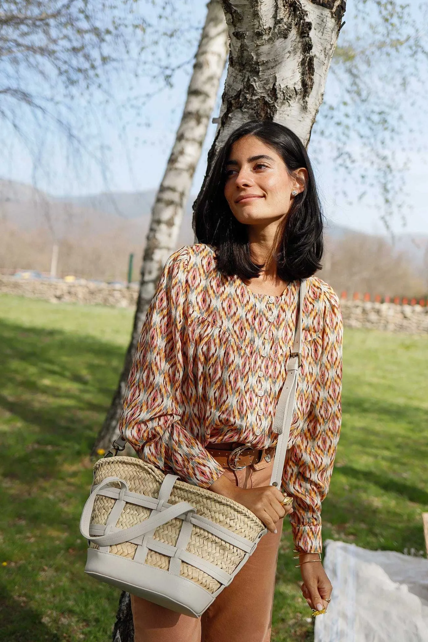 Mujer MICUIR Bolsos Medianos-Capazo Formentera Pequeno Crema