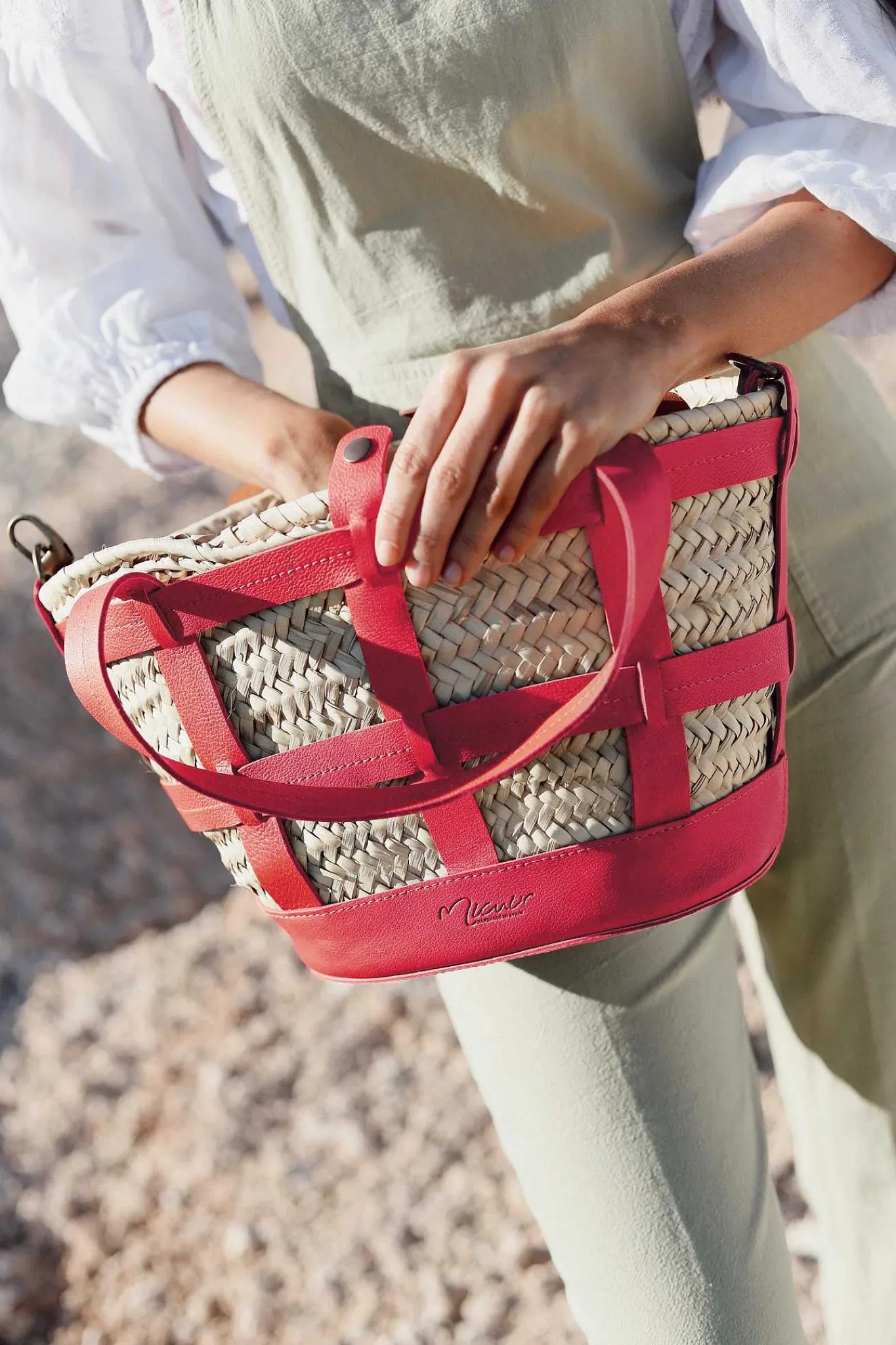 Mujer MICUIR Bolsos Medianos-Capazo Formentera Pequeno Rojo