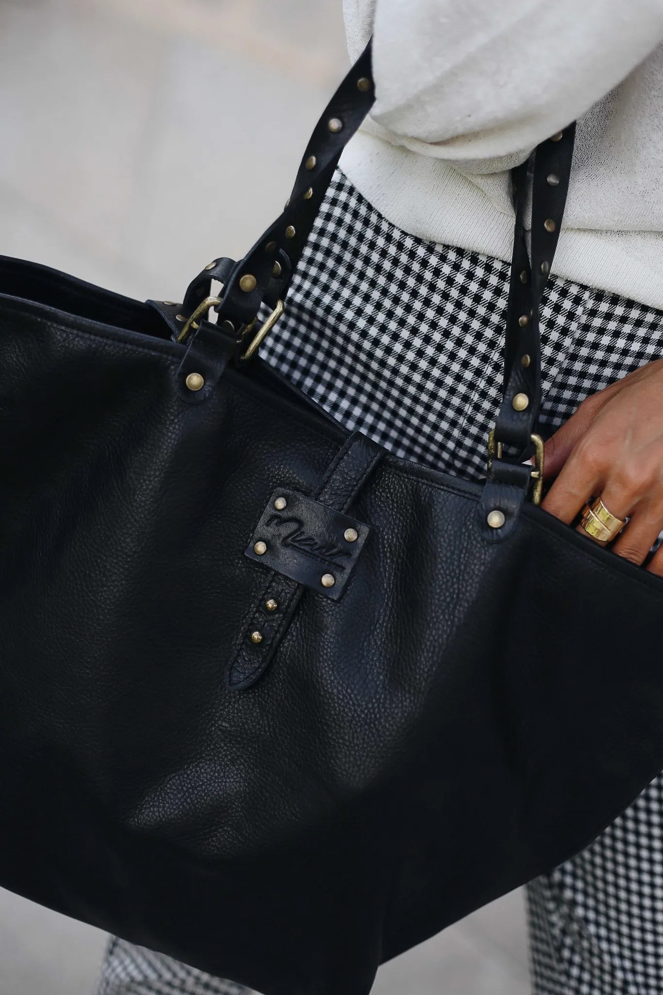 Mujer MICUIR Bolsos Icónicos-Capazo Negro
