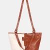 Mujer MICUIR Bolsos Medianos-Capazo Pequeno Bicolor Crema Y Cuero