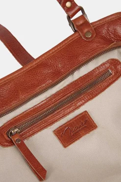 Mujer MICUIR Bolsos Medianos-Capazo Pequeno Bicolor Crema Y Cuero
