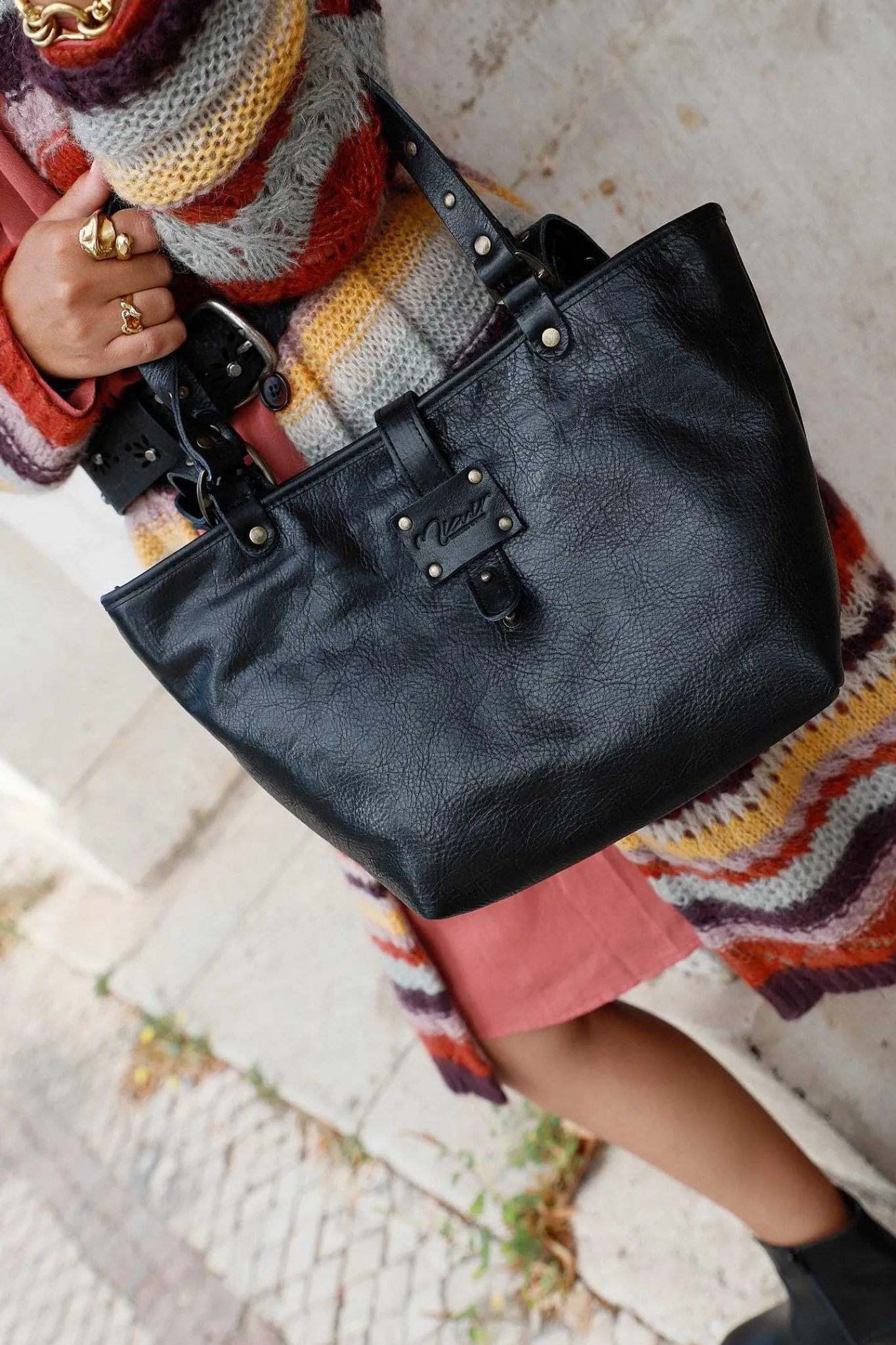 Mujer MICUIR Bolsos Icónicos-Capazo Pequeno Negro