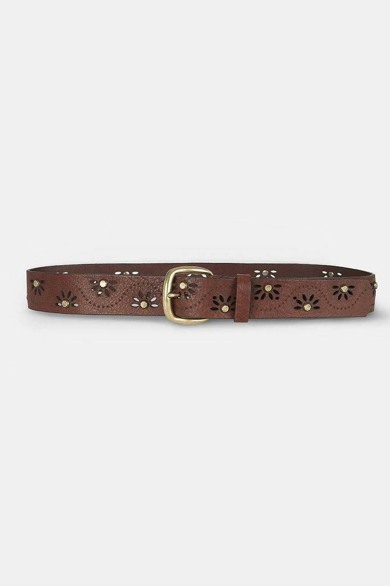 Mujer MICUIR Cinturones-Cinturon Flor Tachas Cuero
