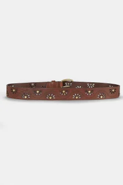 Mujer MICUIR Cinturones-Cinturon Flor Tachas Cuero