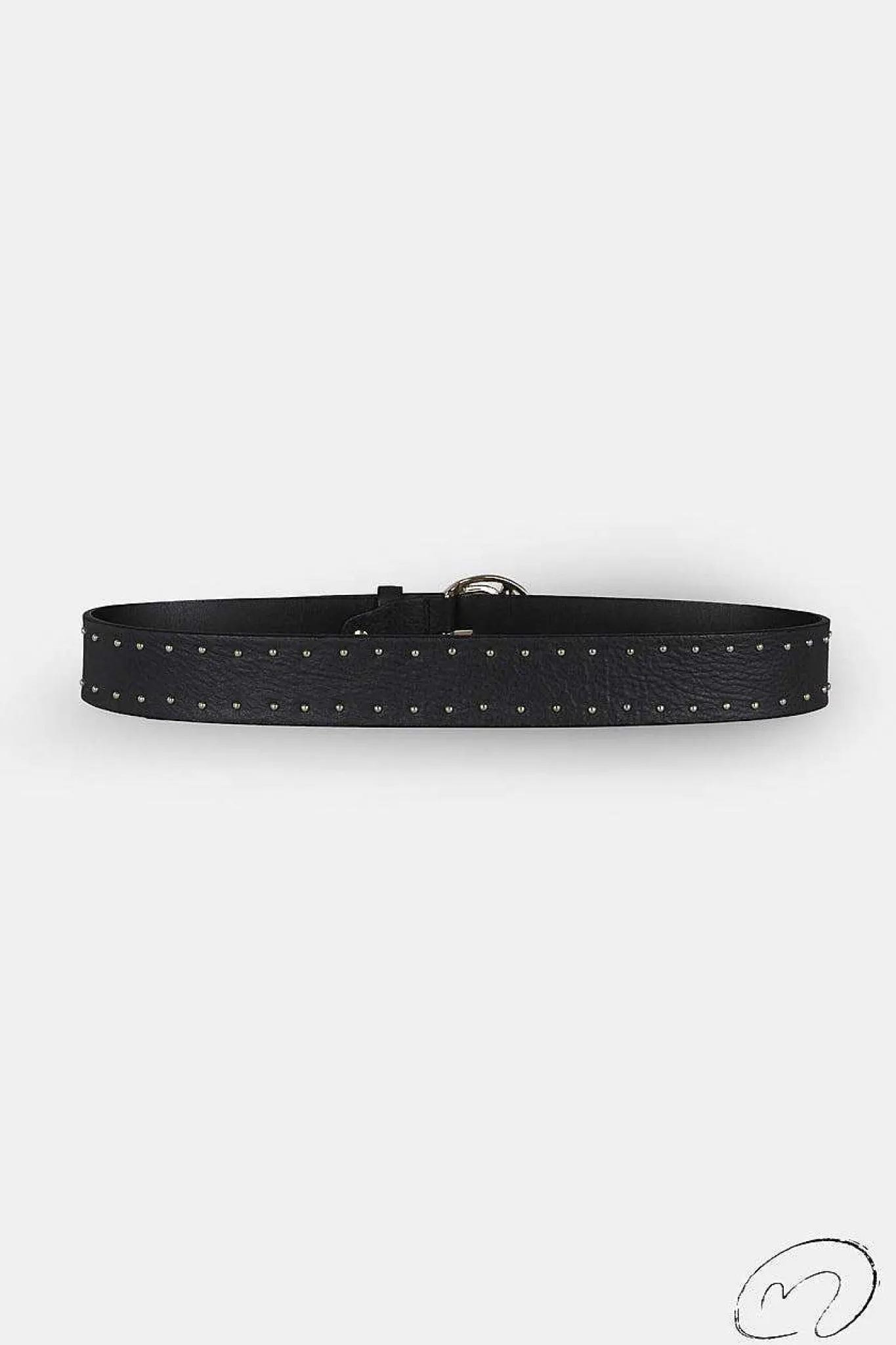 Mujer MICUIR Cinturones-Cinturon Negro Tachas Oro
