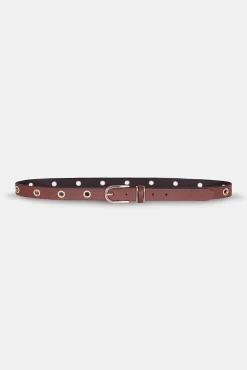 Mujer MICUIR Cinturones-Cinturon Punky Avellana Tachas Oro