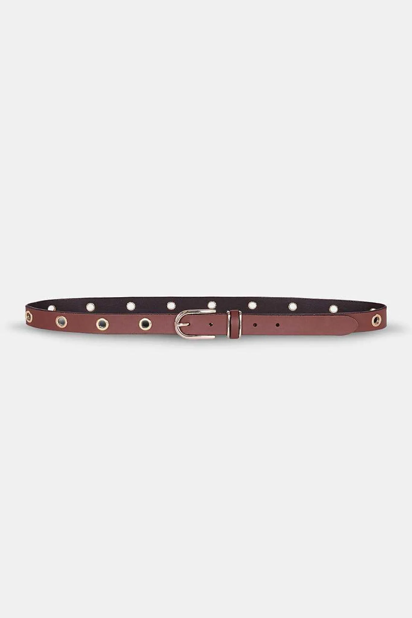 Mujer MICUIR Cinturones-Cinturon Punky Avellana Tachas Oro