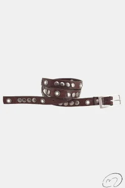 Mujer MICUIR Cinturones-Cinturon Tachas Cuero