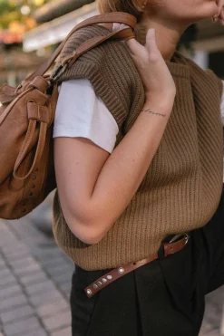 Mujer MICUIR Cinturones-Cinturon Tachas Cuero