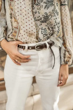 Mujer MICUIR Cinturones-Cinturon Tachas Cuero
