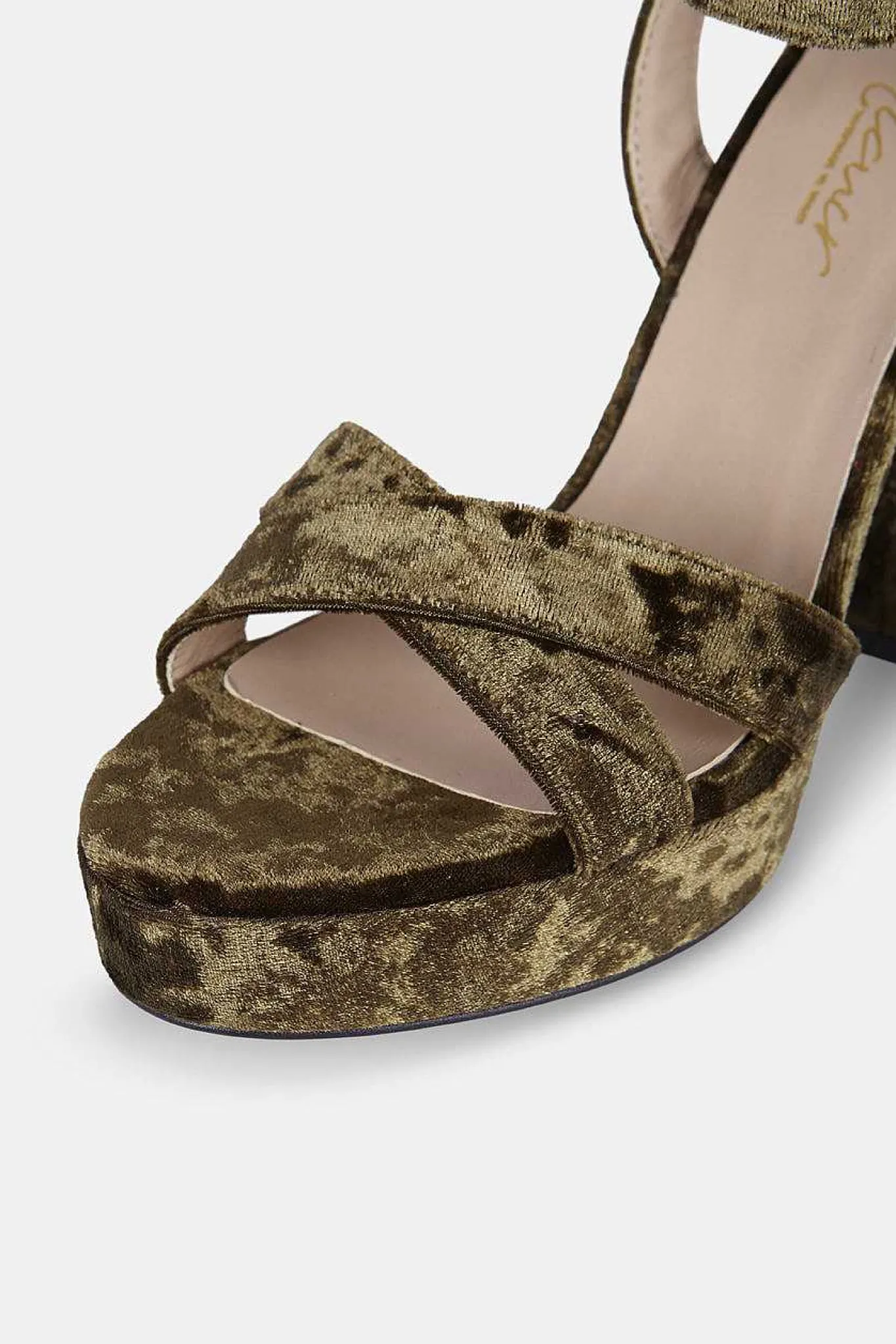 Mujer MICUIR Sandalias Tacón-Corintia Terciopelo Verde 11,5Cm