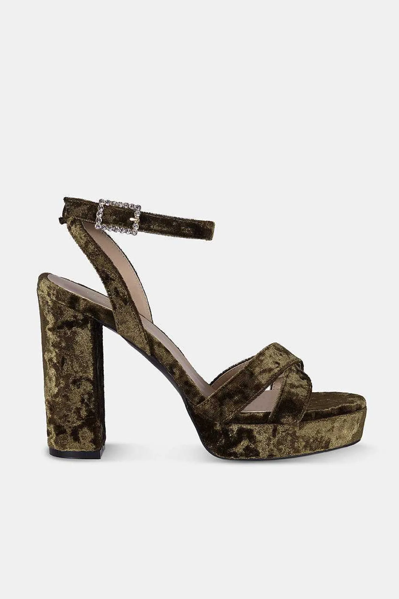 Mujer MICUIR Sandalias Tacón-Corintia Terciopelo Verde 11,5Cm