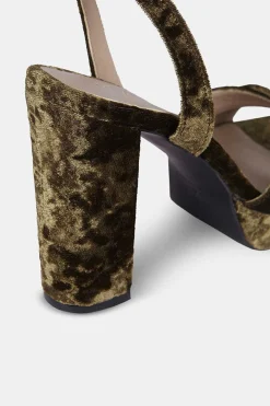 Mujer MICUIR Sandalias Tacón-Corintia Terciopelo Verde 11,5Cm