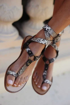 Mujer MICUIR Esclavas-Esclavas Snake Blanco