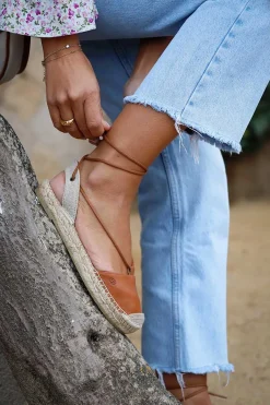 Mujer MICUIR Sandalias Esparto-Fornells Cuero 2Cm