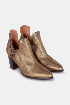 Mujer MICUIR Botines De Tacón-Frida Boots Tacón Special Edition Oro Metalizado 7Cm