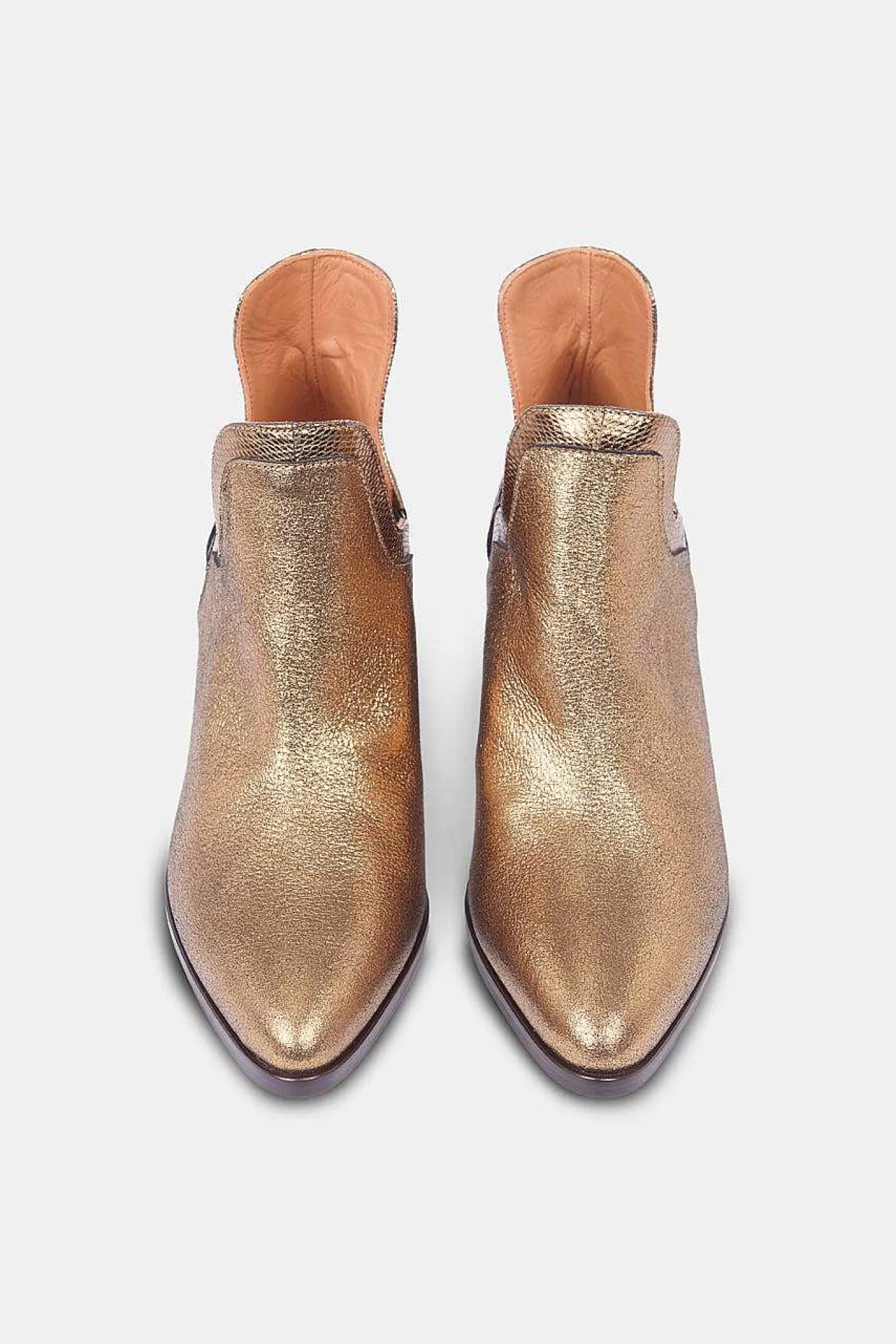 Mujer MICUIR Botines De Tacón-Frida Boots Tacón Special Edition Oro Metalizado 7Cm