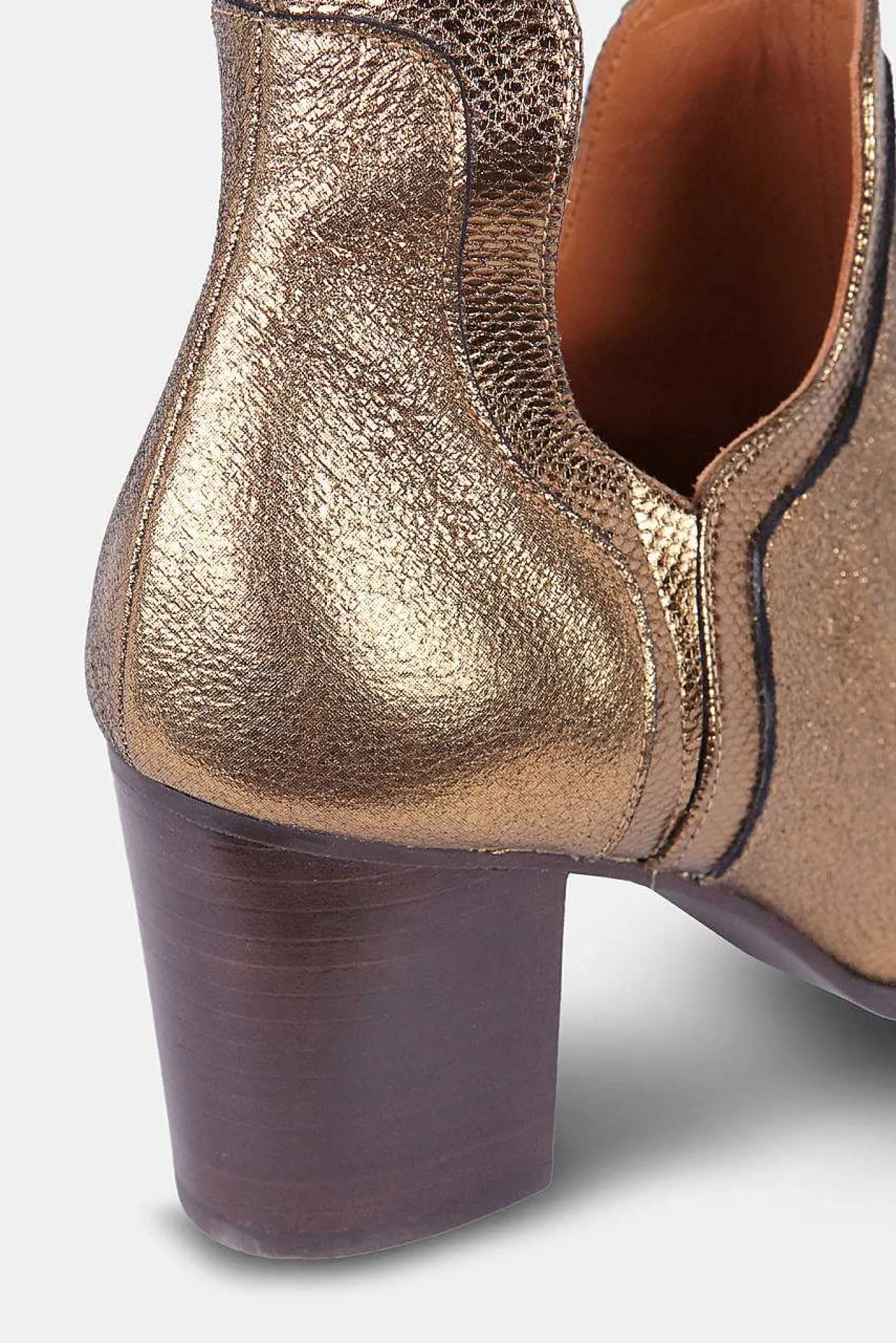 Mujer MICUIR Botines De Tacón-Frida Boots Tacón Special Edition Oro Metalizado 7Cm