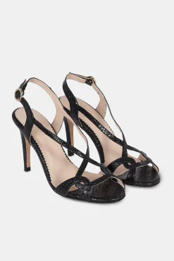 Mujer MICUIR Sandalias Tacón-Gadea Grabado Negro 9Cm